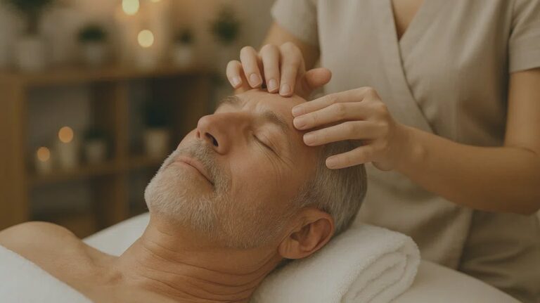 Men's facial treatment at Self-Care Center in Venice, FL